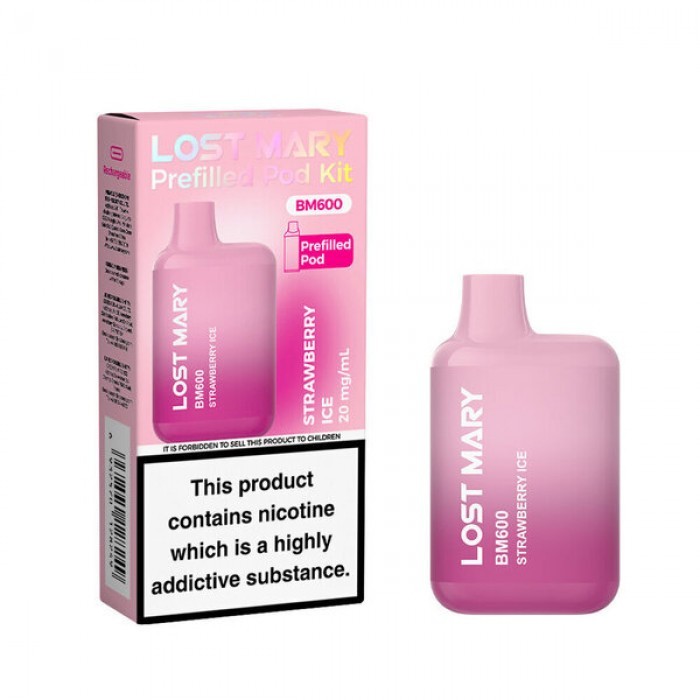 Lost Mary BM600 Prefilled Pod Vape Kit Strawberry Ice